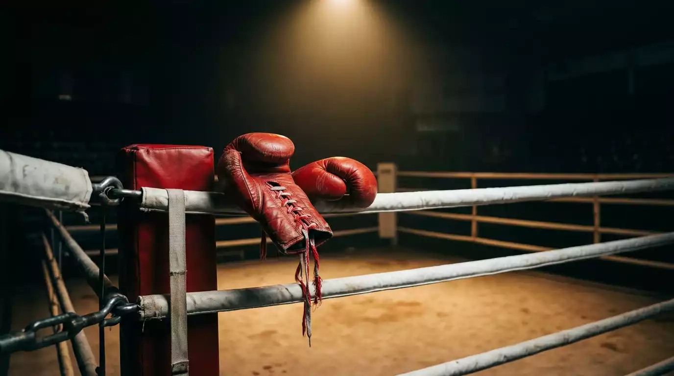 Boxen Wetten Bonus Schweiz: Boxhandschuhe im Ringlicht