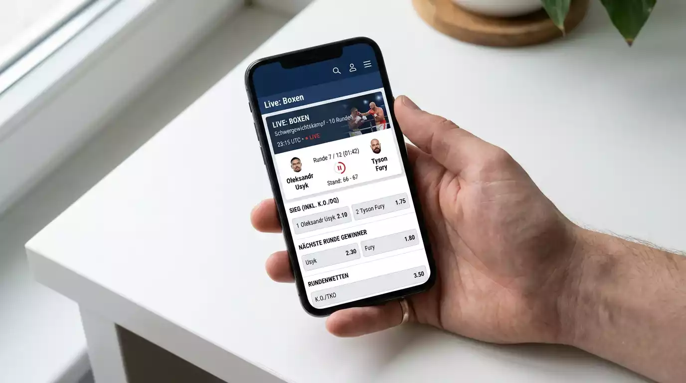 Sporttip-App auf einem Smartphone mit offener Wettübersicht